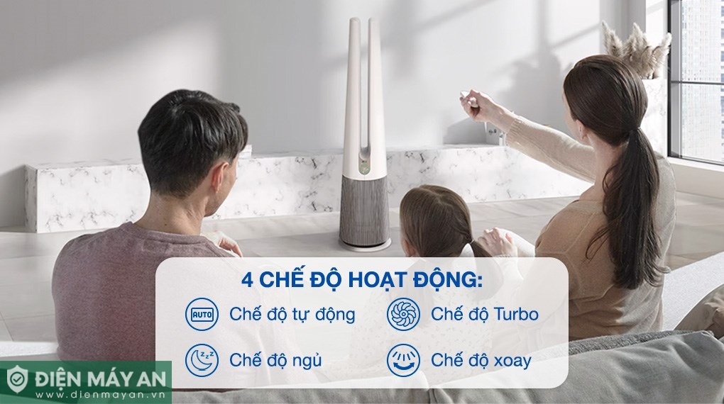 Máy lọc không khí kết hợp quạt LG PuriCare AeroTower Hit FS15GPBK0.ABAE 40W